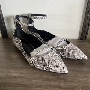Rampage Snakeskin Flats with Ankle Strap